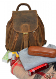 Vintage-Leder Rucksack braun